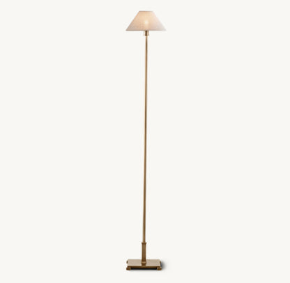 PETITE CANDLESTICK LINEN SHADE FLOOR LAMP
