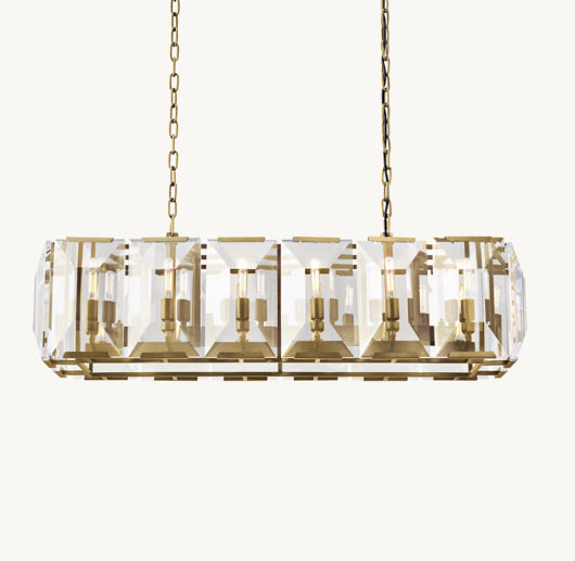 HARLOW CRYSTAL RECTANGULAR CHANDELIER 42"