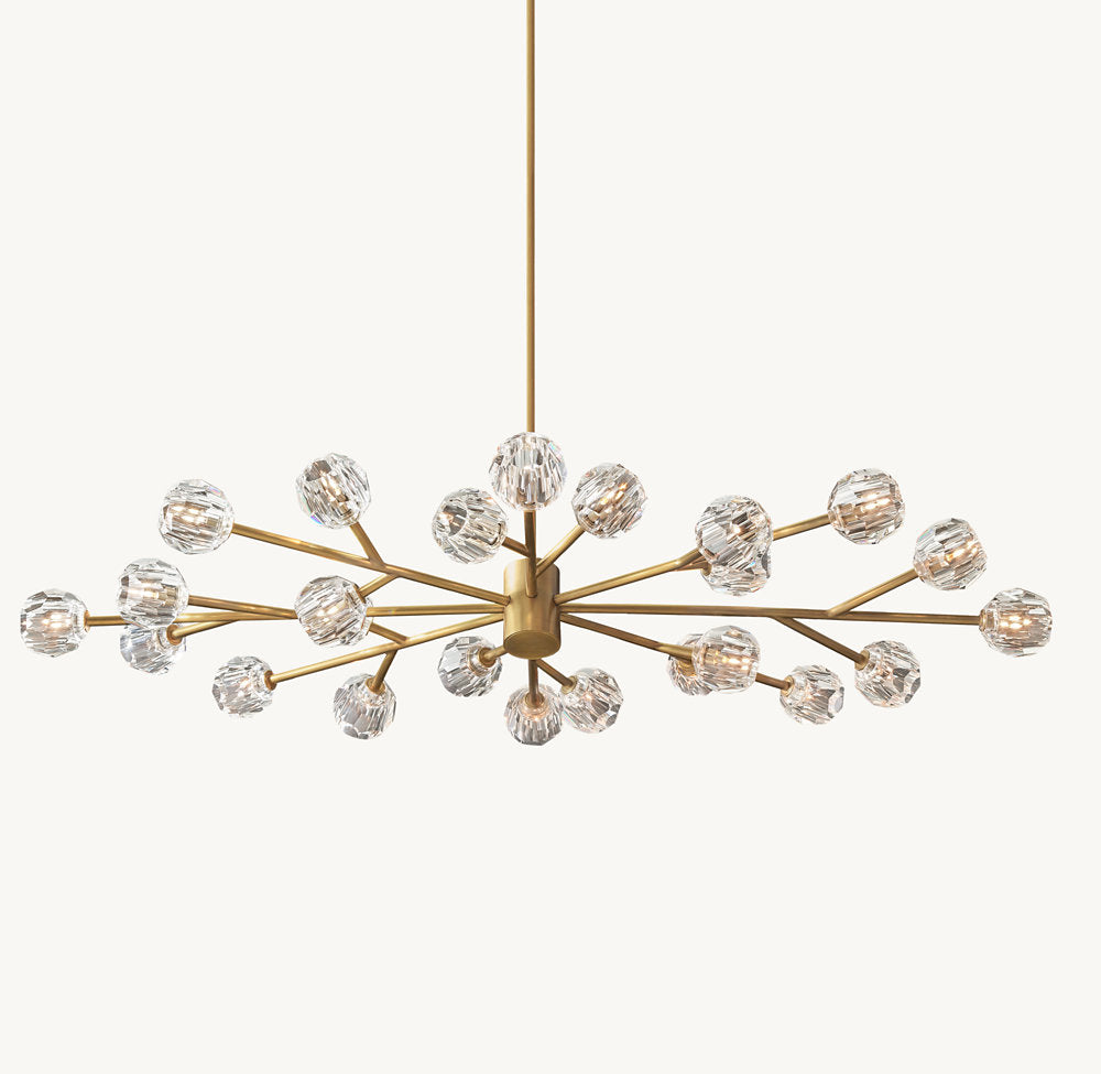 BOULE DE CRISTAL CLEAR GLASS OVAL CHANDELIER 72"