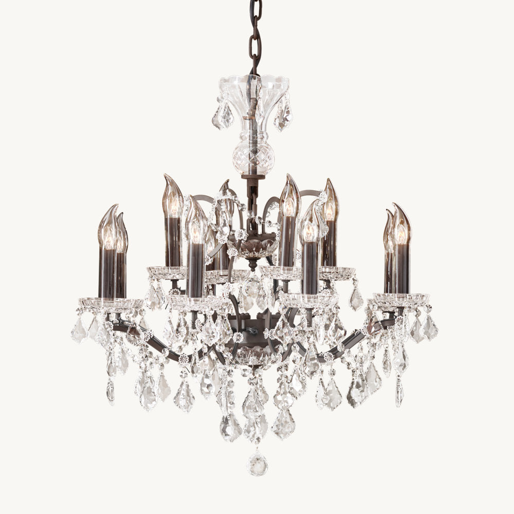 19TH C. ROCOCO IRON & CRYSTAL OUTDOOR CHANDELIER