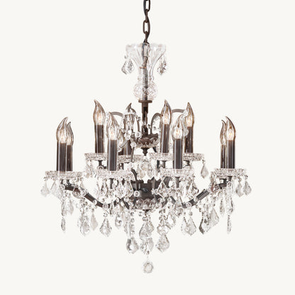 19TH C. ROCOCO IRON & CRYSTAL OUTDOOR CHANDELIER