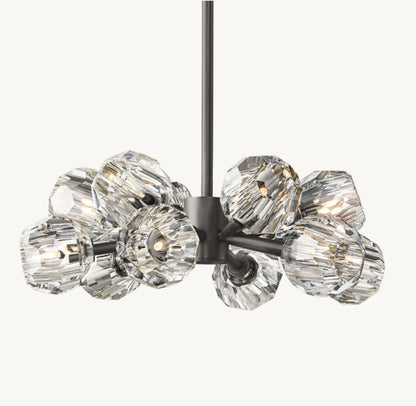BOULE DE CRISTAL CLEAR GLASS ROUND CHANDELIER 24"
