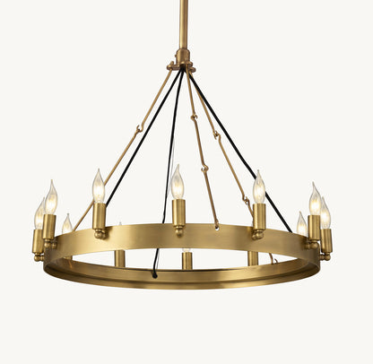 CAMINO VINTAGE CANDELABRA ROUND CHANDELIER 26"