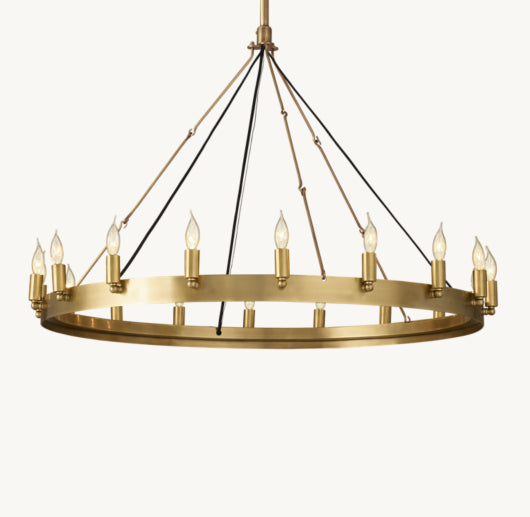 CAMINO VINTAGE CANDELABRA ROUND CHANDELIER 38"