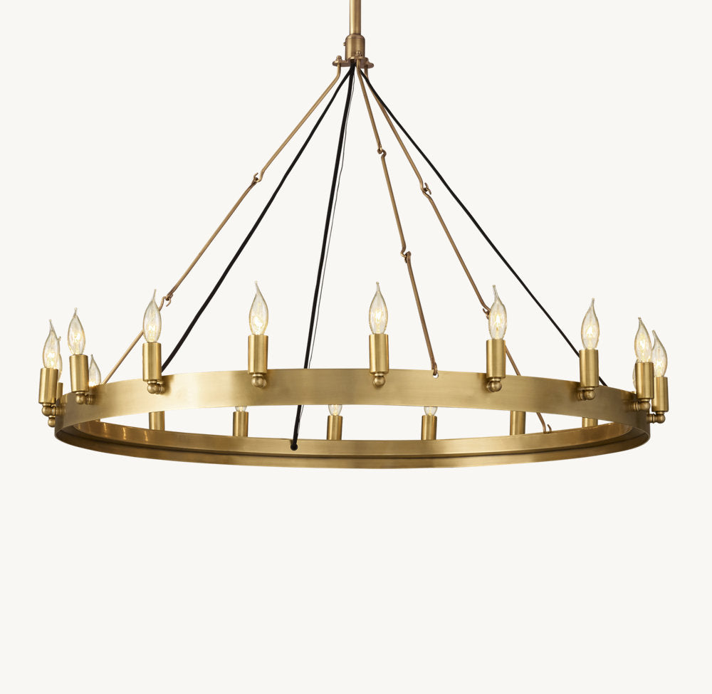 CAMINO VINTAGE CANDELABRA ROUND CHANDELIER 38"