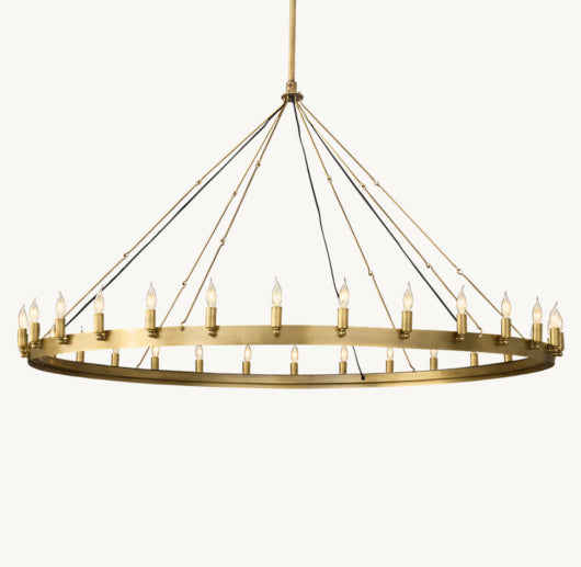 CAMINO VINTAGE CANDELABRA ROUND CHANDELIER 63"