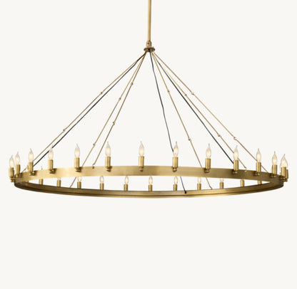CAMINO VINTAGE CANDELABRA ROUND CHANDELIER 63"