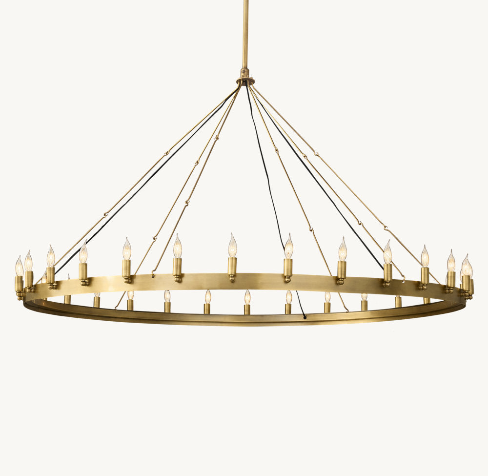 CAMINO VINTAGE CANDELABRA ROUND CHANDELIER 63"