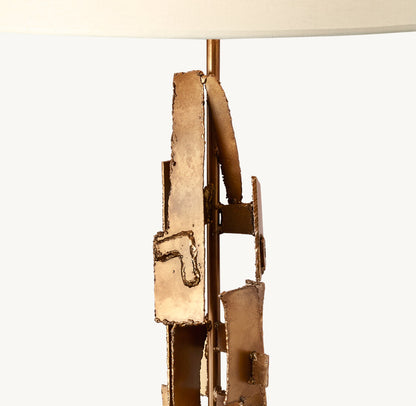 BRUTALIST TORCH-CUT BUFFET LAMP