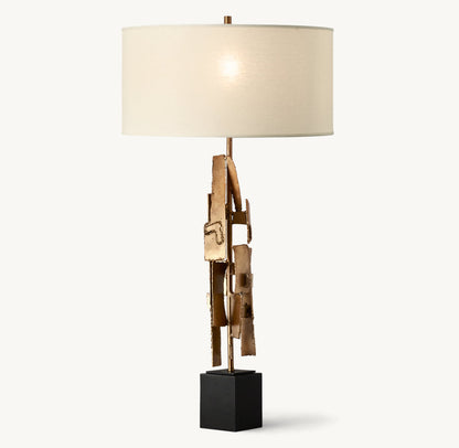 BRUTALIST TORCH-CUT BUFFET LAMP