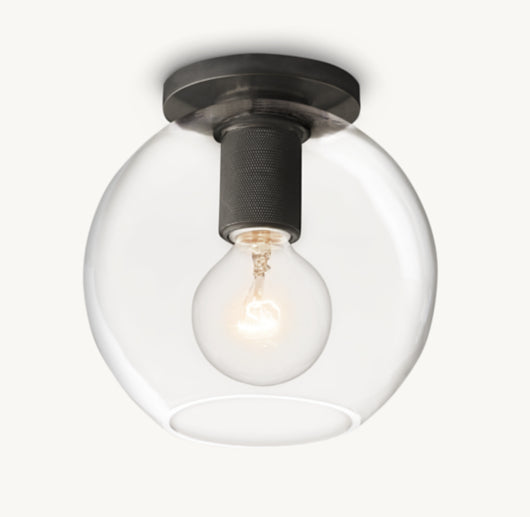 UTILITAIRE GLOBE SHADE FLUSHMOUNT