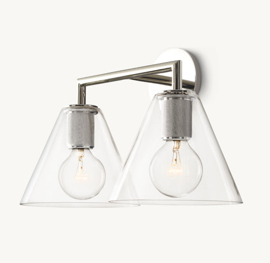 UTILITAIRE FUNNEL SHADE DOUBLE SCONCE