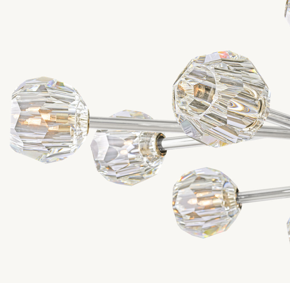 BOULE DE CRISTAL CLEAR GLASS OVAL CHANDELIER 72"