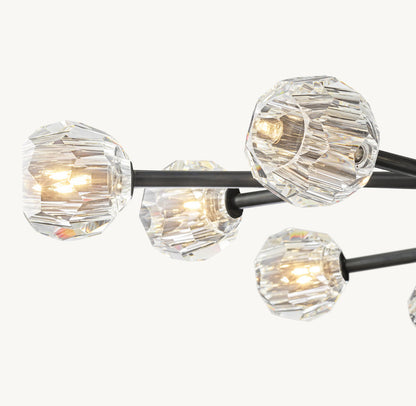 BOULE DE CRISTAL CLEAR GLASS OVAL CHANDELIER 72"