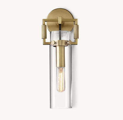MACHINIST GLASS CYLINDER SCONCE 12"