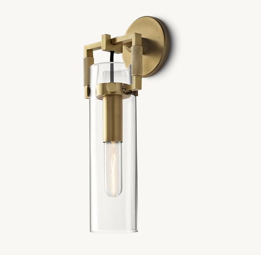 MACHINIST GLASS CYLINDER SCONCE 12"