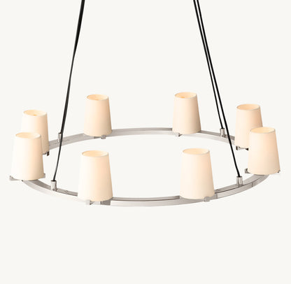 PAUILLAC FABRIC SHADE ROUND CHANDELIER 36"