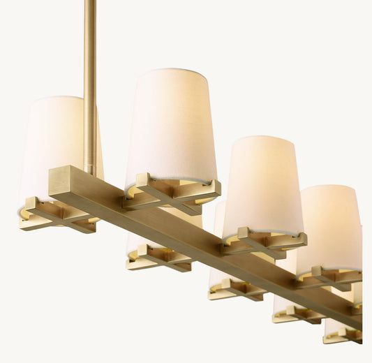 PAUILLAC FABRIC SHADE LINEAR CHANDELIER 49"