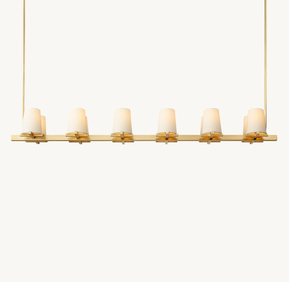 PAUILLAC FABRIC SHADE LINEAR CHANDELIER 60"