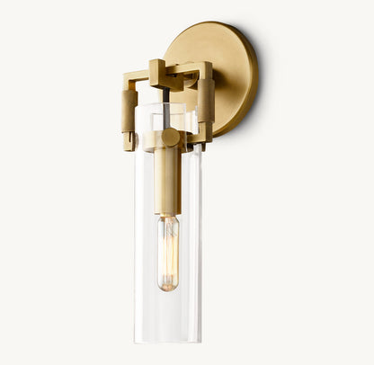 MACHINIST GLASS CYLINDER SCONCE 9"