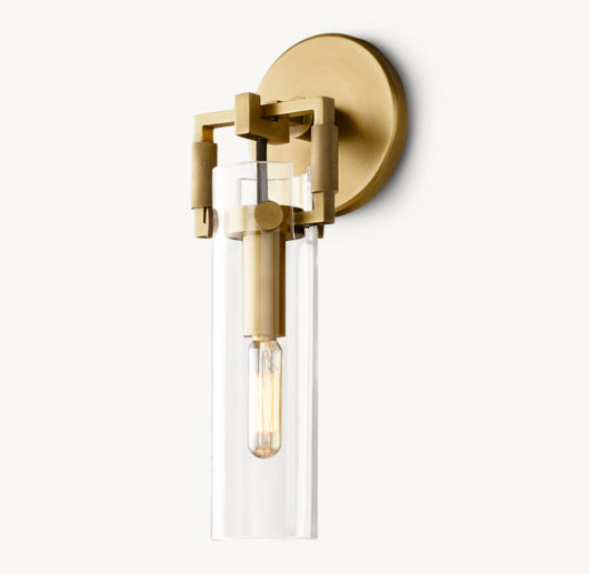 MACHINIST GLASS CYLINDER SCONCE 9"