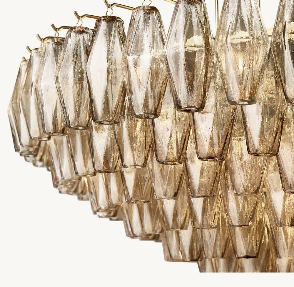 CHIARA SMOKE GLASS TIERED ROUND CHANDELIER 47"