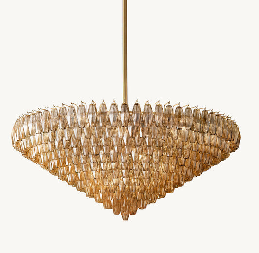 CHIARA SMOKE GLASS TIERED ROUND CHANDELIER 62"