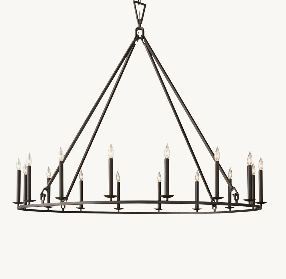 19TH C. ENGLISH OPENWORK ROUND CHANDELIER 60"