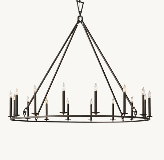 19TH C. ENGLISH OPENWORK ROUND CHANDELIER 60"