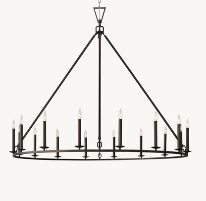 19TH C. ENGLISH OPENWORK ROUND CHANDELIER 60"