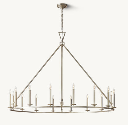 19TH C. ENGLISH OPENWORK ROUND CHANDELIER 60"