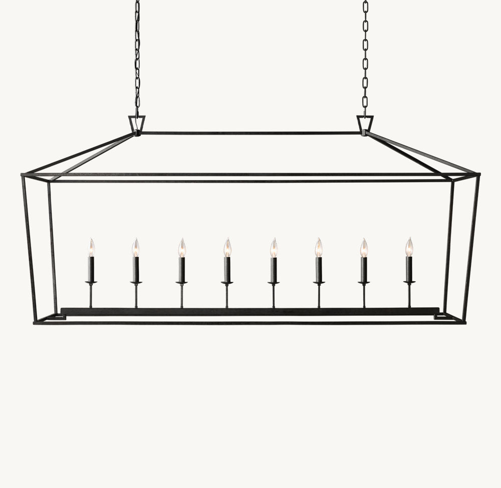 19TH C. ENGLISH OPENWORK RECTANGULAR CHANDELIER 72"