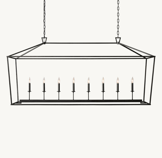 19TH C. ENGLISH OPENWORK RECTANGULAR CHANDELIER 72"