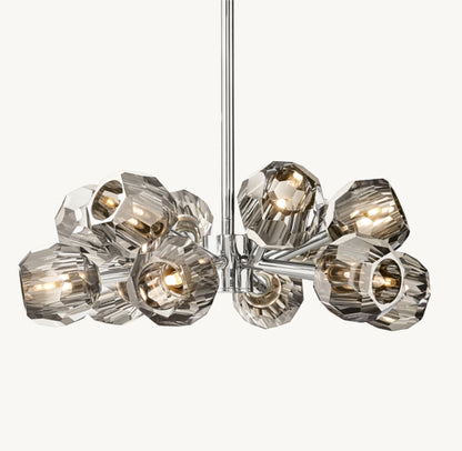 BOULE DE CRISTAL SMOKE GLASS ROUND CHANDELIER 24"