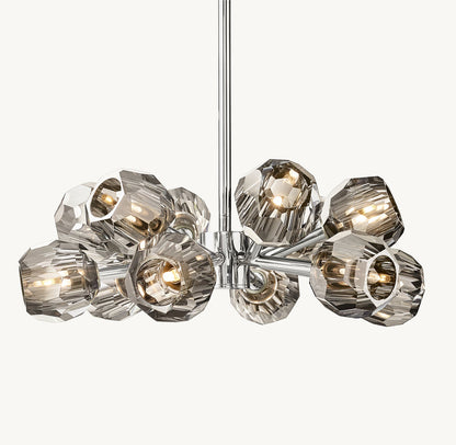 BOULE DE CRISTAL SMOKE GLASS ROUND CHANDELIER 24"