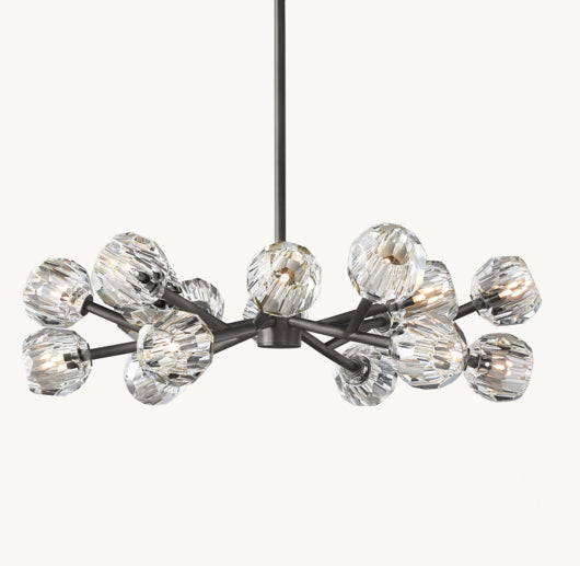 BOULE DE CRISTAL CLEAR GLASS ROUND CHANDELIER 36"