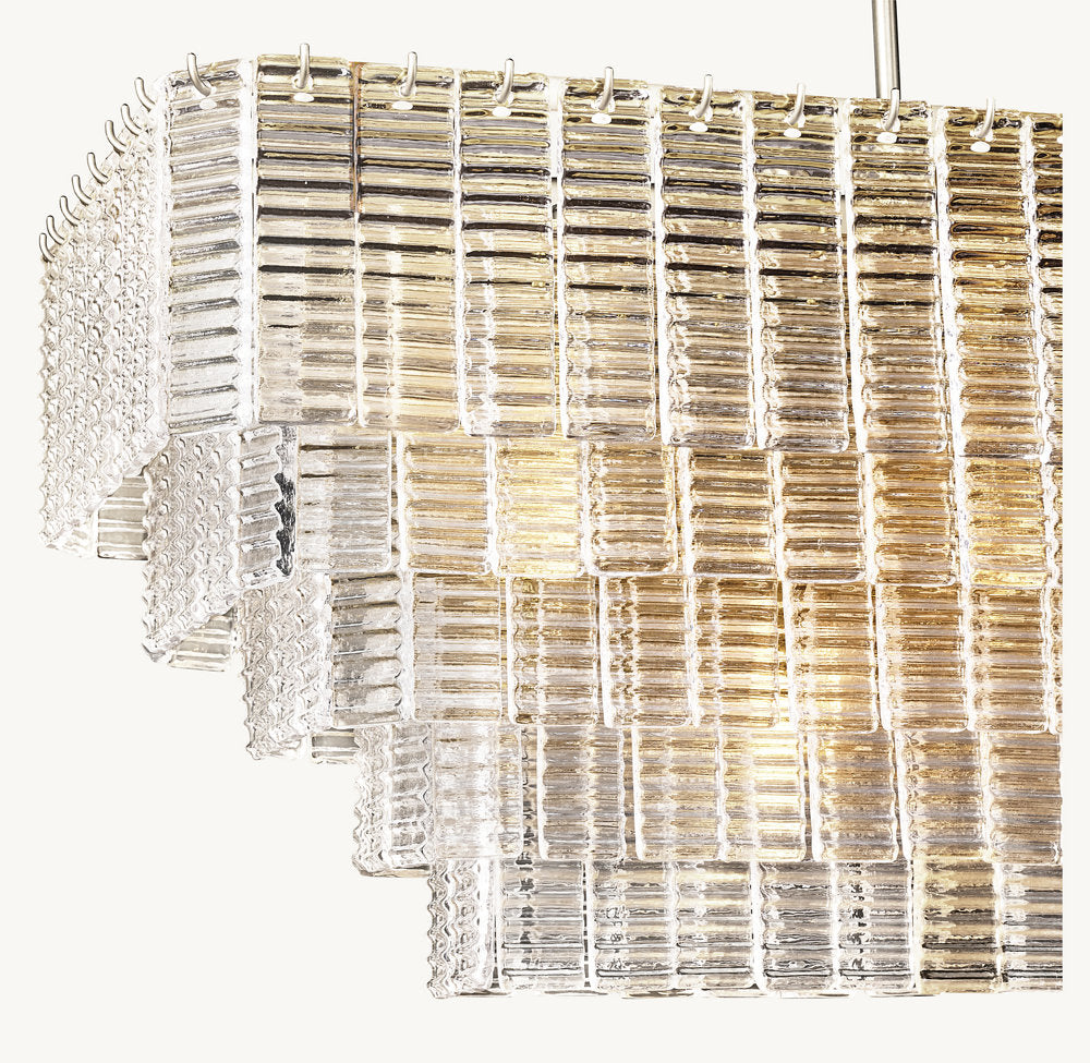 SIRENE CLEAR GLASS RECTANGULAR CHANDELIER 59"