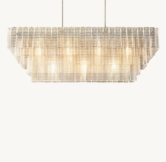 SIRENE CLEAR GLASS RECTANGULAR CHANDELIER 59"