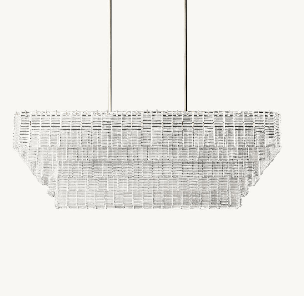 SIRENE CLEAR GLASS RECTANGULAR CHANDELIER 59"