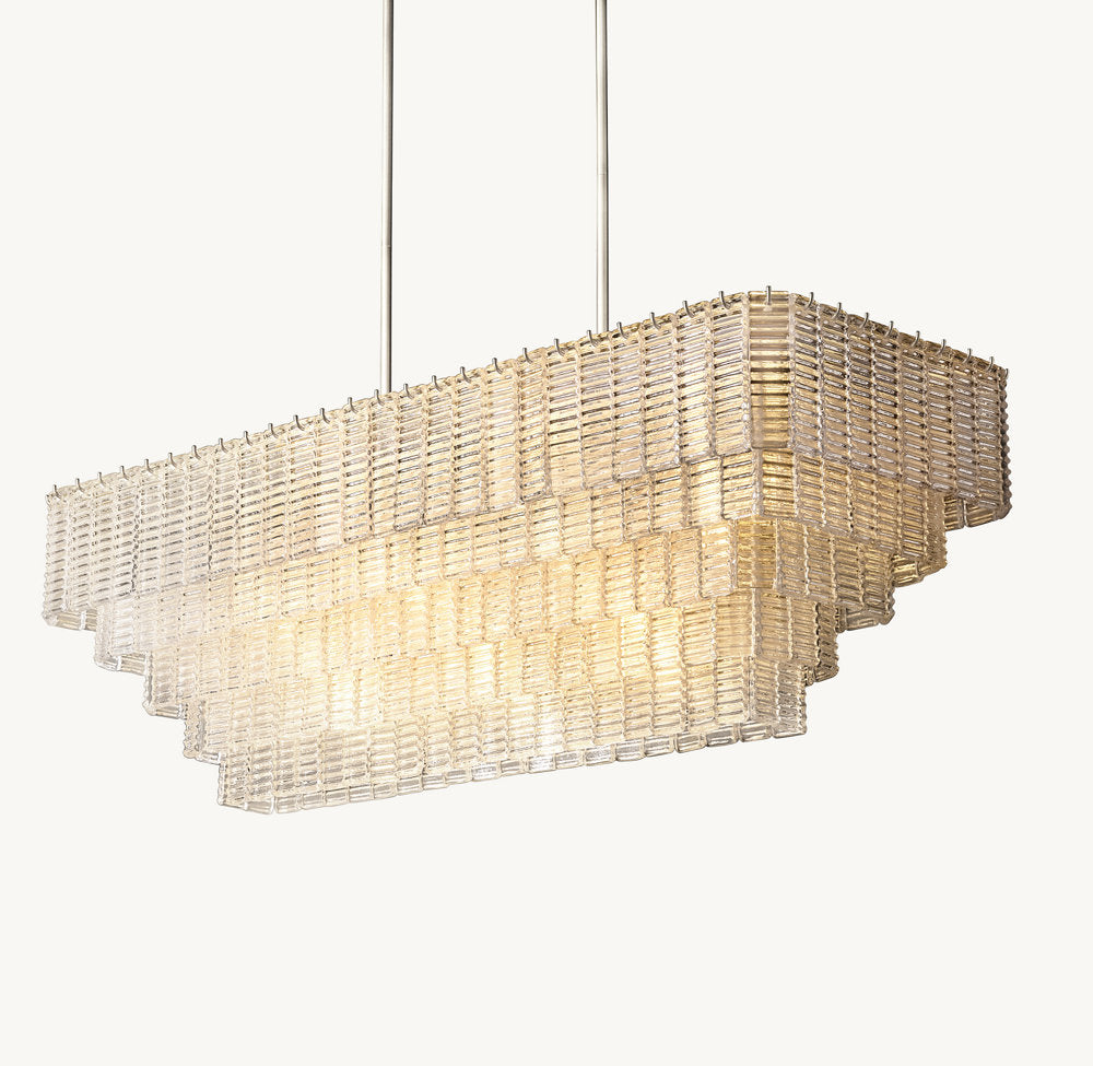 SIRENE CLEAR GLASS RECTANGULAR CHANDELIER 59"