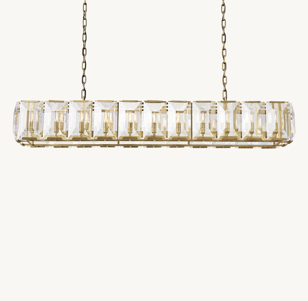 HARLOW CRYSTAL RECTANGULAR CHANDELIER 74"
