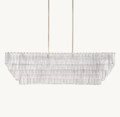 SIRENE CLEAR GLASS RECTANGULAR CHANDELIER 77"