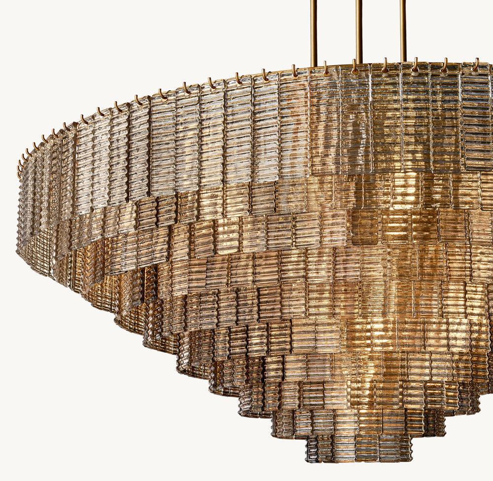 SIRENE SMOKE GLASS ROUND CHANDELIER 65"