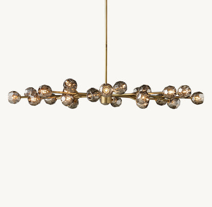 BOULE DE CRISTAL SMOKE GLASS OVAL CHANDELIER 72"