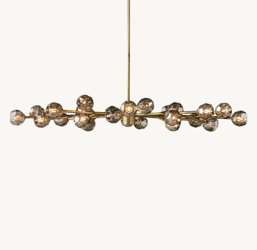 BOULE DE CRISTAL SMOKE GLASS OVAL CHANDELIER 72"