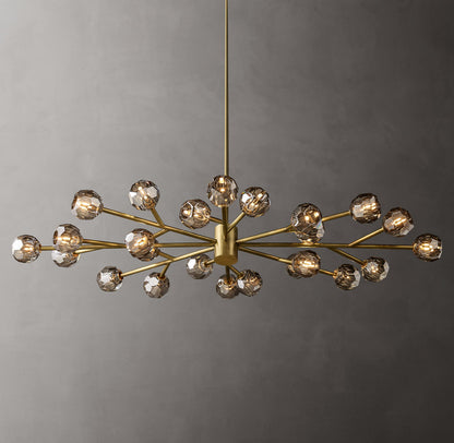 BOULE DE CRISTAL SMOKE GLASS OVAL CHANDELIER 72"