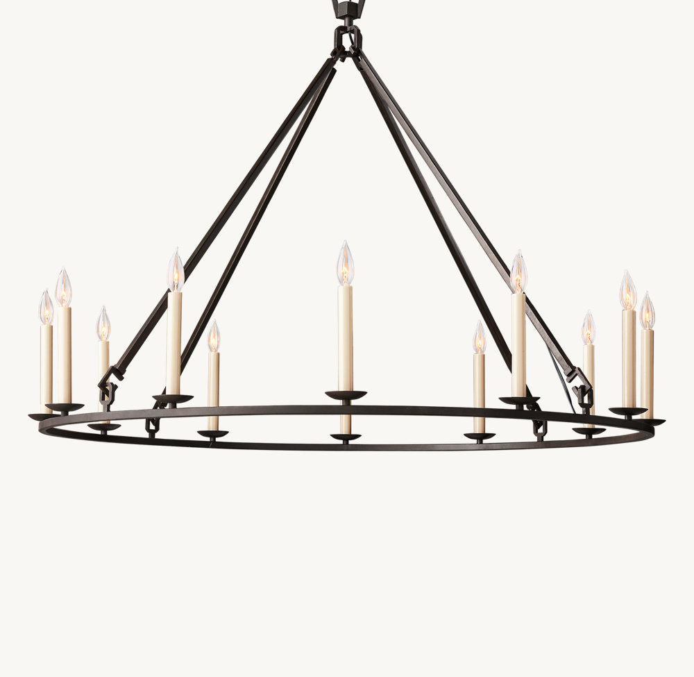 19TH C. ENGLISH OPENWORK ROUND CHANDELIER 50"