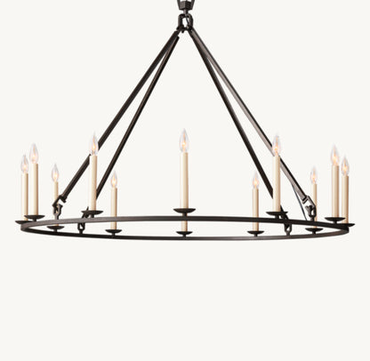 19TH C. ENGLISH OPENWORK ROUND CHANDELIER 50"