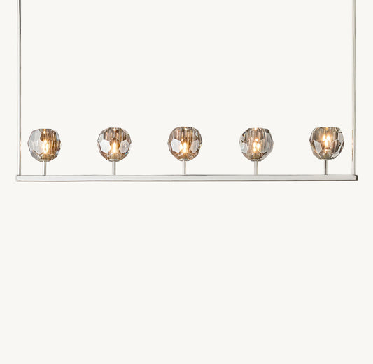 BOULE DE CRISTAL SMOKE GLASS LINEAR CHANDELIER 48"