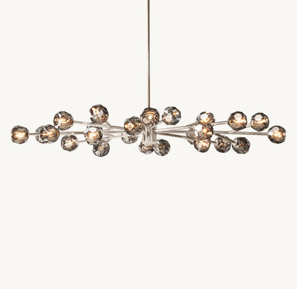 BOULE DE CRISTAL SMOKE GLASS OVAL CHANDELIER 72"